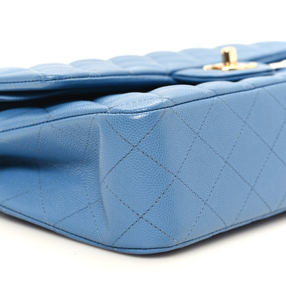 Chanel Caviar Quilted Medium Double Flap Blue 9 of 11