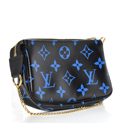 Louis Vuitton Colored Monogram Mini Pochette Accessories Blue Black 3 of 7