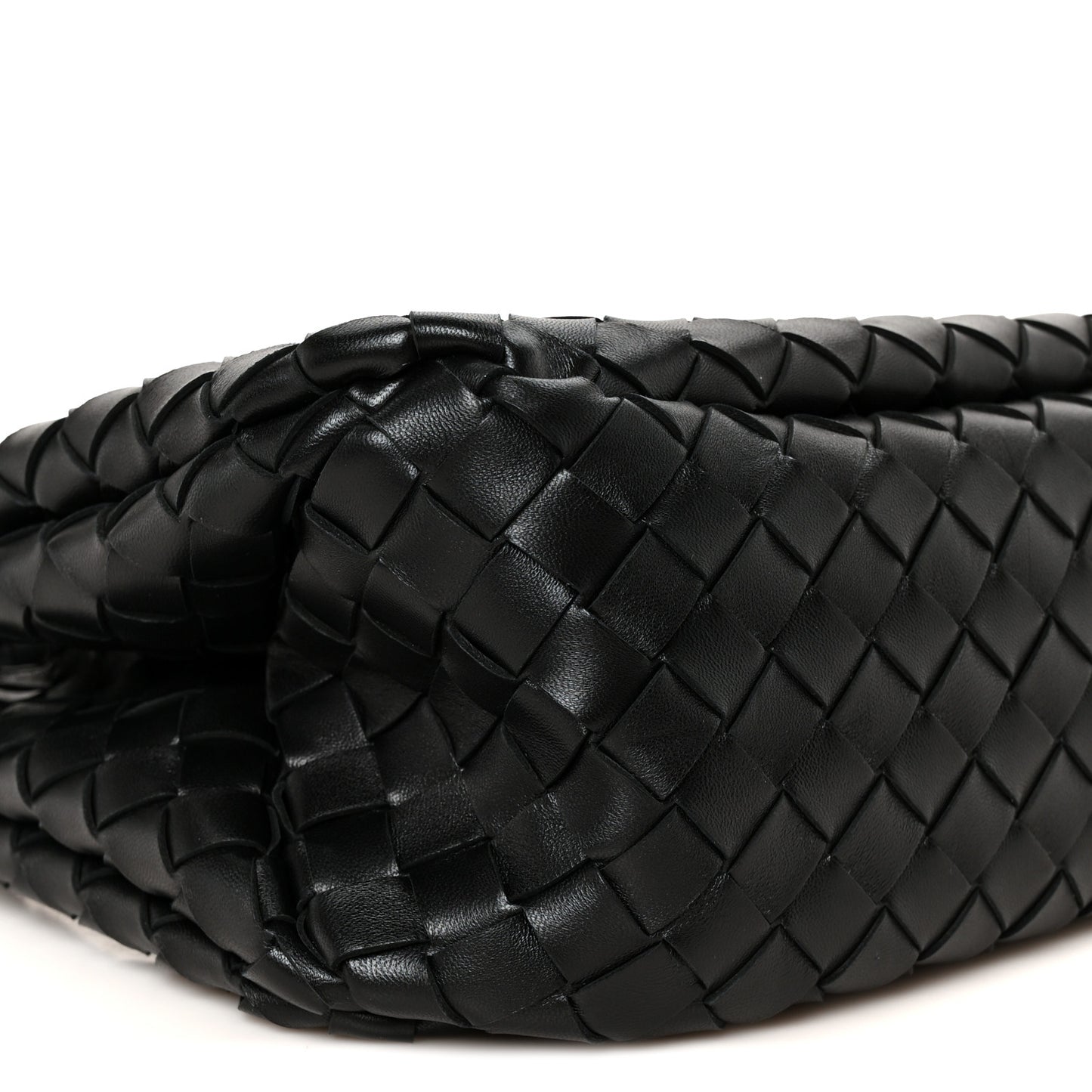 Nappa Intrecciato Small Campana Shoulder Bag Black