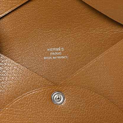 Hermes Chevre Mysore Calvi Card Case Caramel 6 of 8