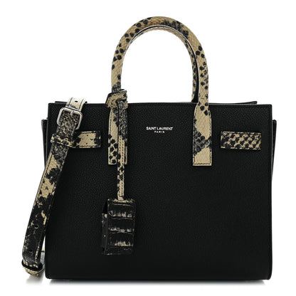 Saint Laurent Grained Calfskin Python Embossed Nano Sac De Jour Black 1 of 13