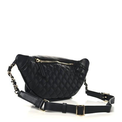 Chanel Lambskin Quilted Waist Bag Fanny Pack Black 3 of 10