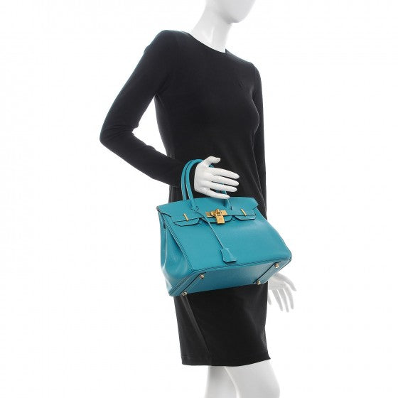 Chevre de Coromandel Birkin 30 Turquoise
