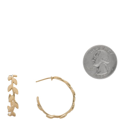 Tiffany 18K Yellow Gold Paloma Picasso Olive Leaf Hoop Earrings 2 of 5
