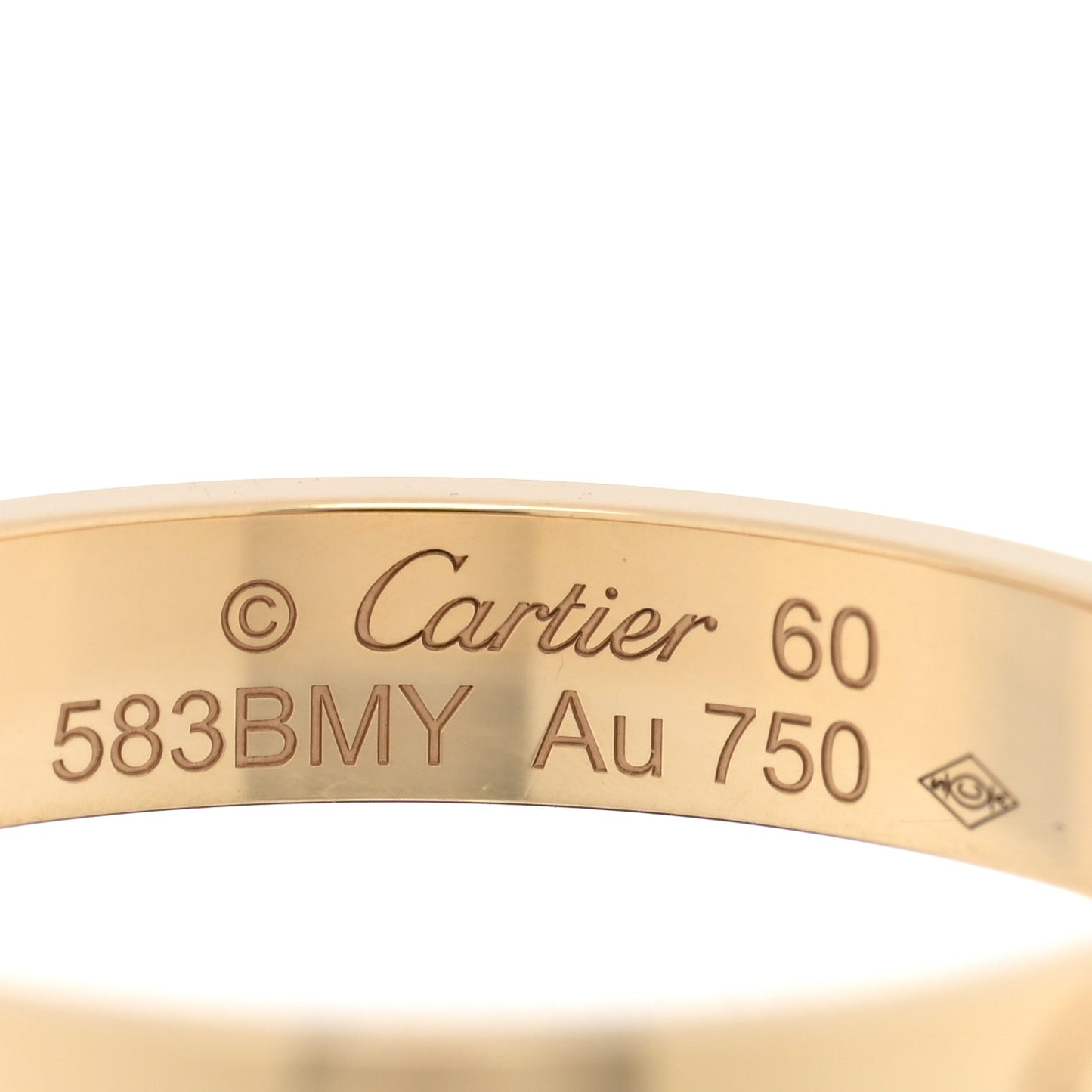 18K Pink Gold 3.5mm LOVE Wedding Band Ring 60 9