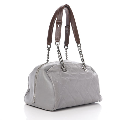 Chanel Calfskin Quilted Country Chic Bowler Grey 2 of 13