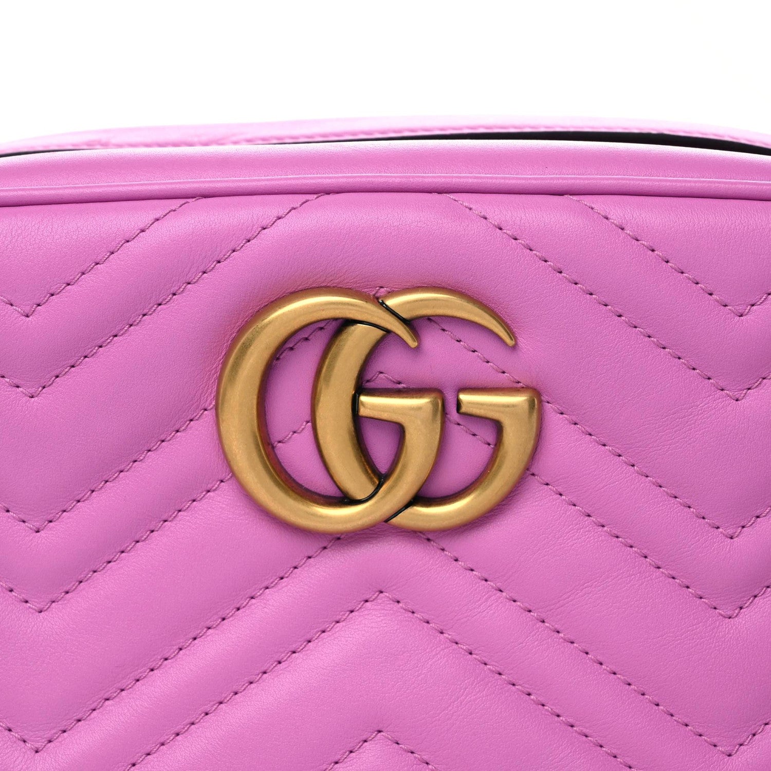 Gucci Calfskin Matelasse Small GG Marmont Chain Shoulder Bag Candy Mousse 8 of 11