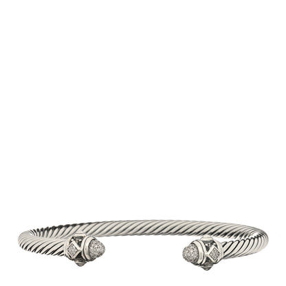 David Yurman Sterling Silver Diamond 5mm Cable Renaissance Bracelet 1 of 3