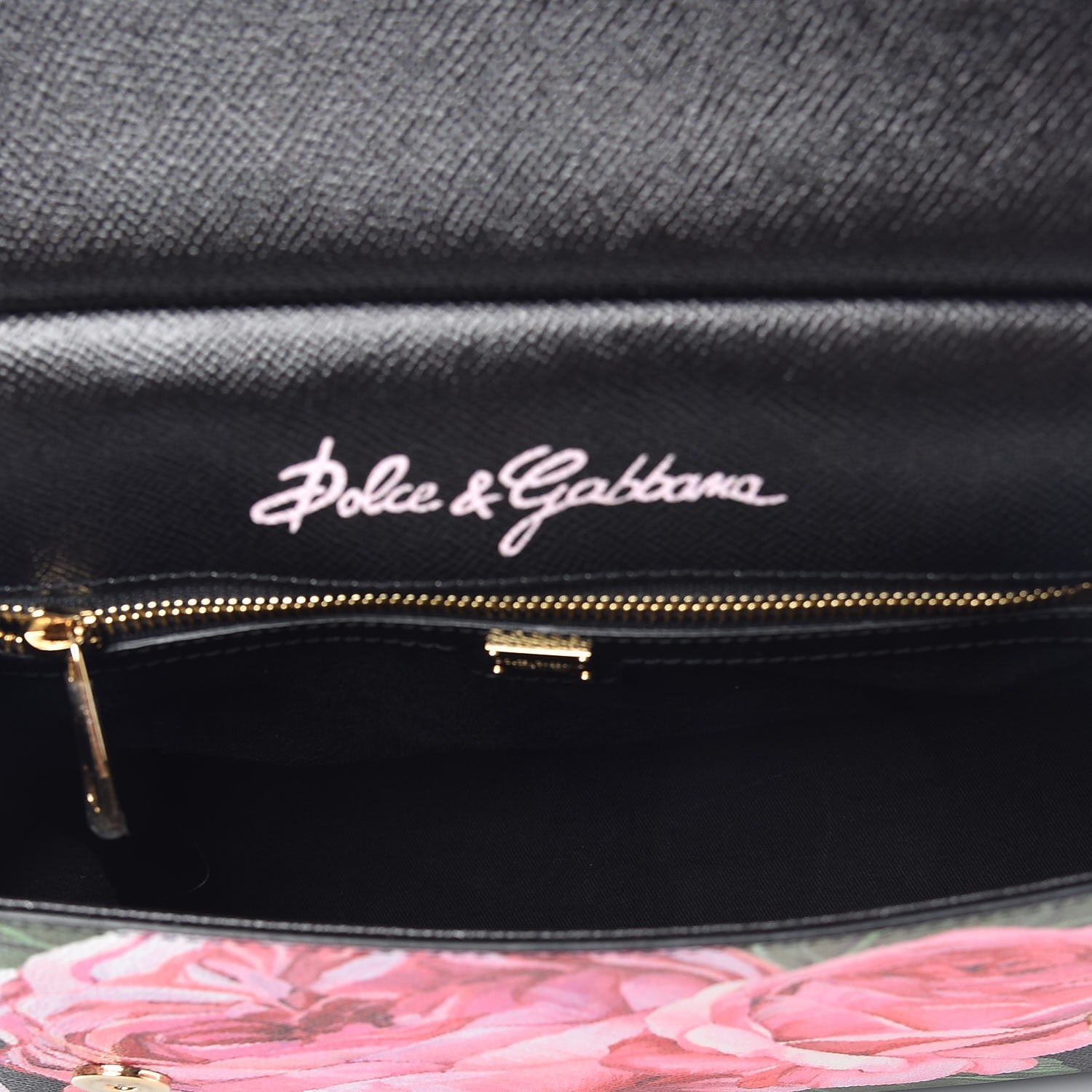 Dolce & Gabbana Dauphine Rose Print Medium Miss Sicily Satchel Black 5 of 10