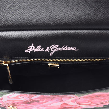 Dolce & Gabbana Dauphine Rose Print Medium Miss Sicily Satchel Black 5 of 10