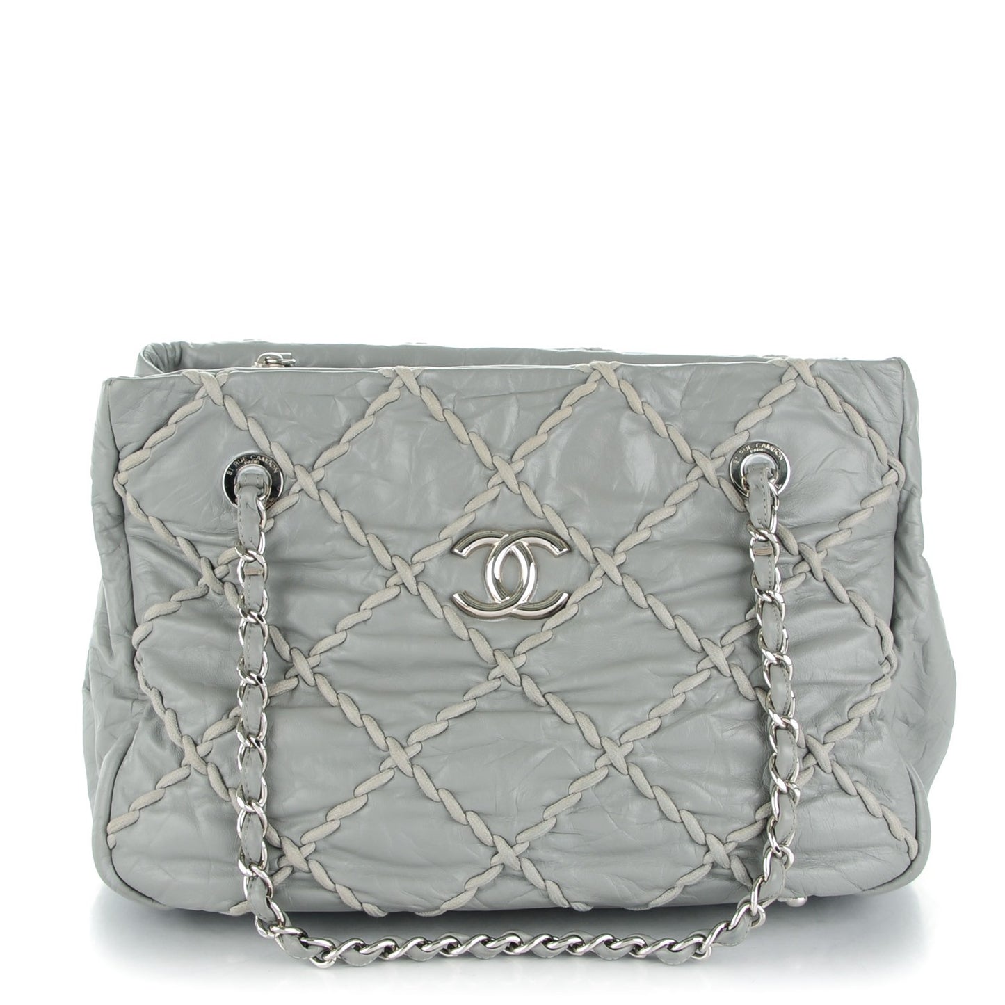 Calfskin Ultra Stitch Tote Grey