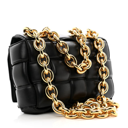 Bottega Veneta Lambskin Maxi Intreccio Padded Chain Cassette Crossbody Bag Black 3 of 9