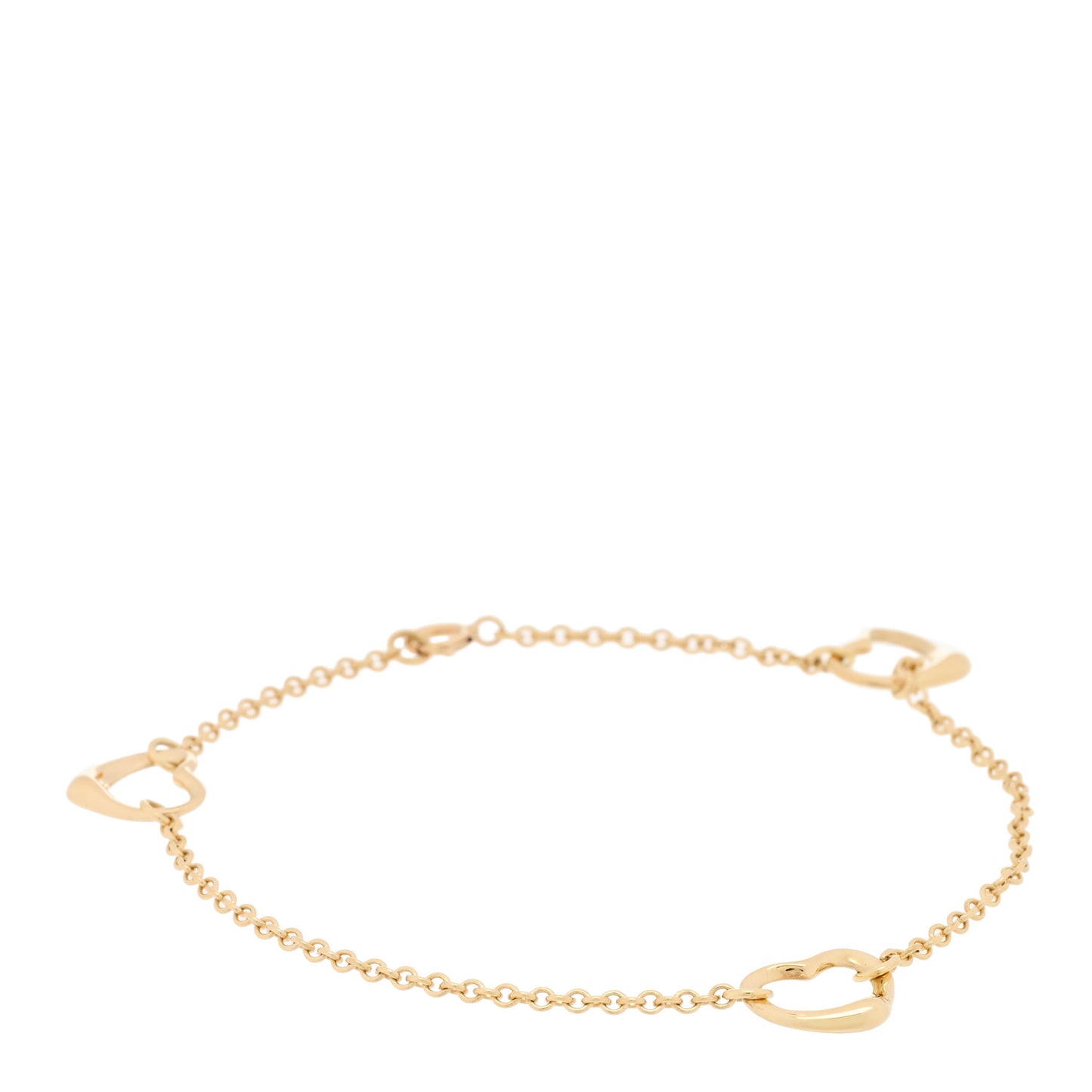 18K Yellow Gold Elsa Peretti 3 Open Heart Bracelet