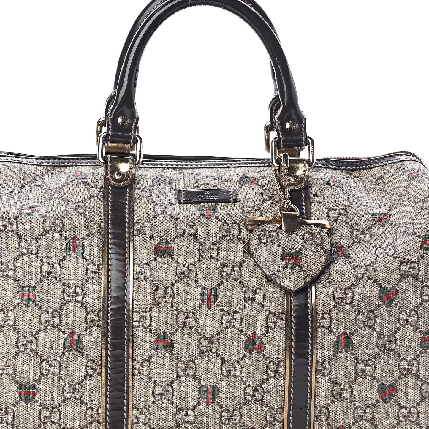 GG Plus Monogram Hearts Medium Joy Boston Dark Brown