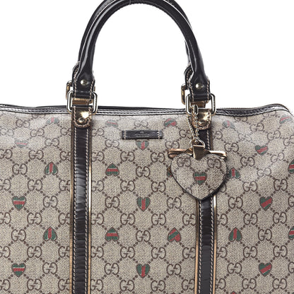 Gucci GG Plus Monogram Hearts Medium Joy Boston Dark Brown 8 of 10