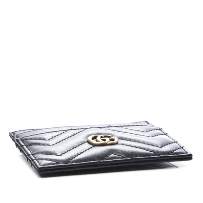 Gucci Calfskin Matelasse GG Marmont Card Holder Black 3 of 8