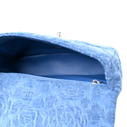 Chanel Denim Quilted Camellia Sweetheart Mini Flap Blue 5 of 9