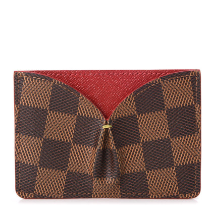 Louis Vuitton Damier Ebene Caissa Card Holder Cherry 1 of 8