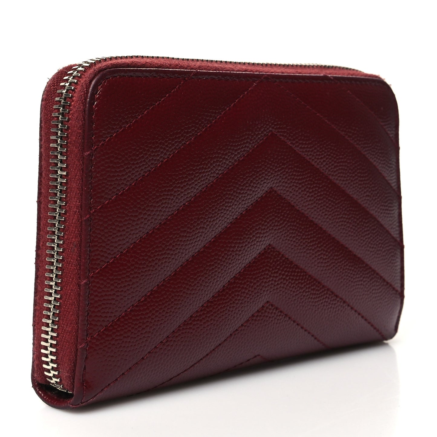 Grain De Poudre Matelasse Chevron Monogram Zip Around Wallet Palissandre