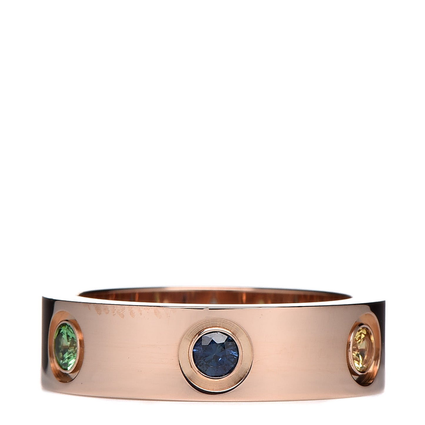 18K Pink Gold Sapphire Garnet Amethyst 5.5mm LOVE Ring 51 5.75