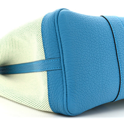 Hermes Toile Negonda Verso Garden Party 30 TPM Ecru Bambou Bleu Zanzibar 8 of 10