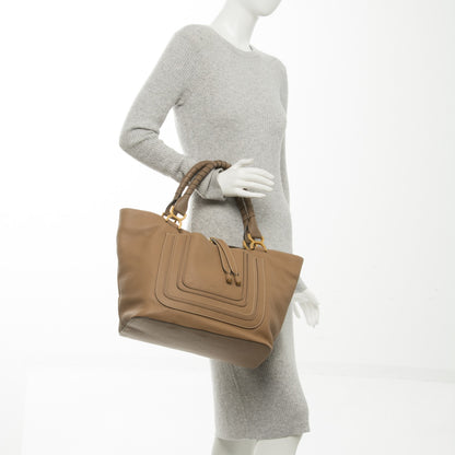 Chloe Calfskin Large New Marcie Tote Nut 2 of 8