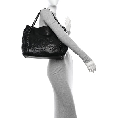 Chanel Glazed Calfskin Modern Chain Tote Black 2 of 10