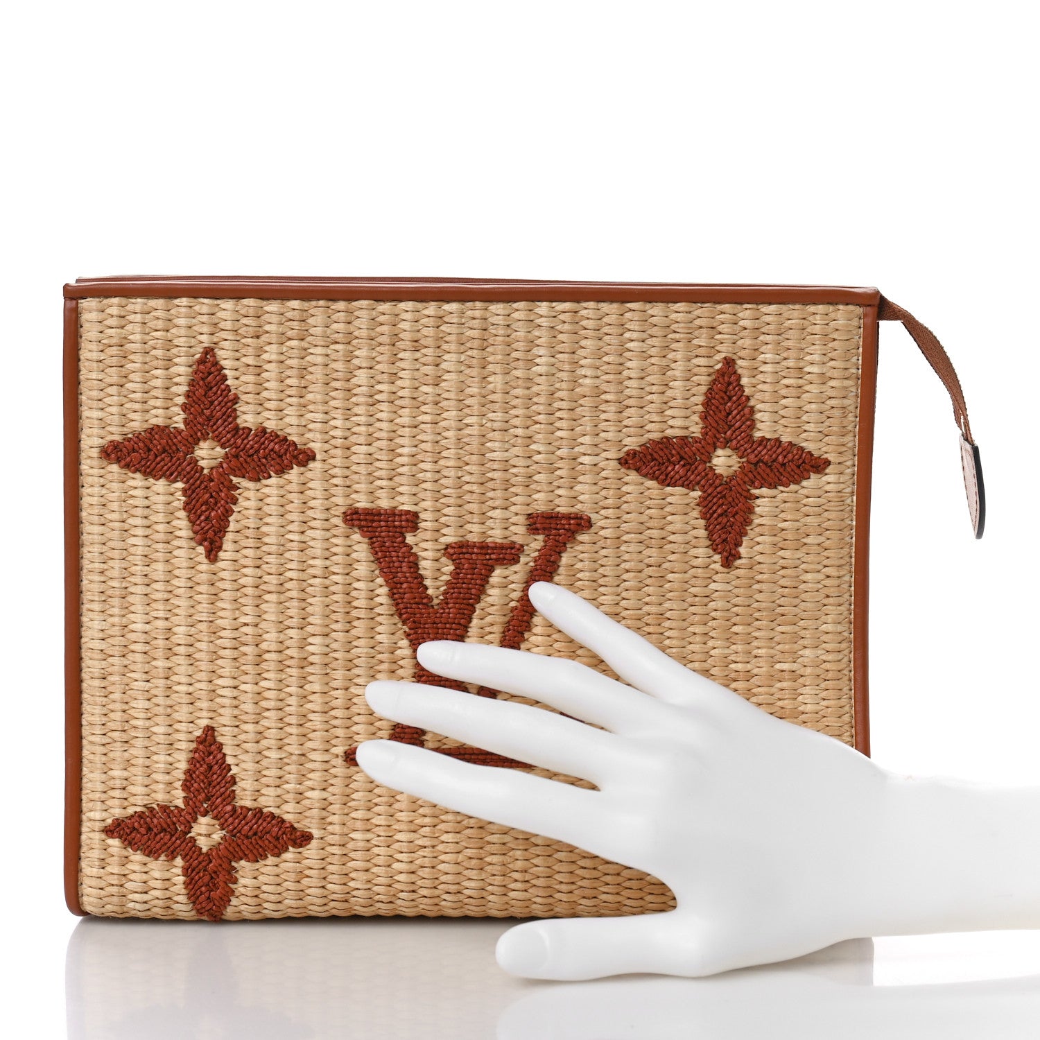 Louis Vuitton Raffia Monogram Giant Toiletry Pouch 26 Tan 2 of 8