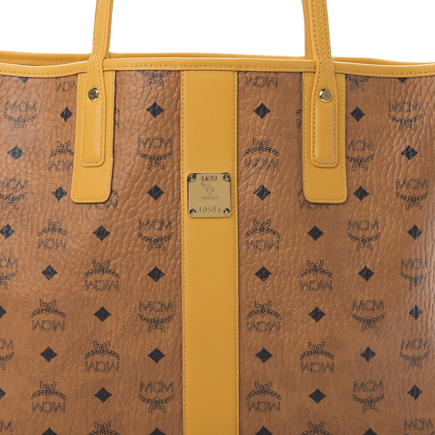 Visetos Medium Liz Reversible Shopper Tote Cognac Yellow