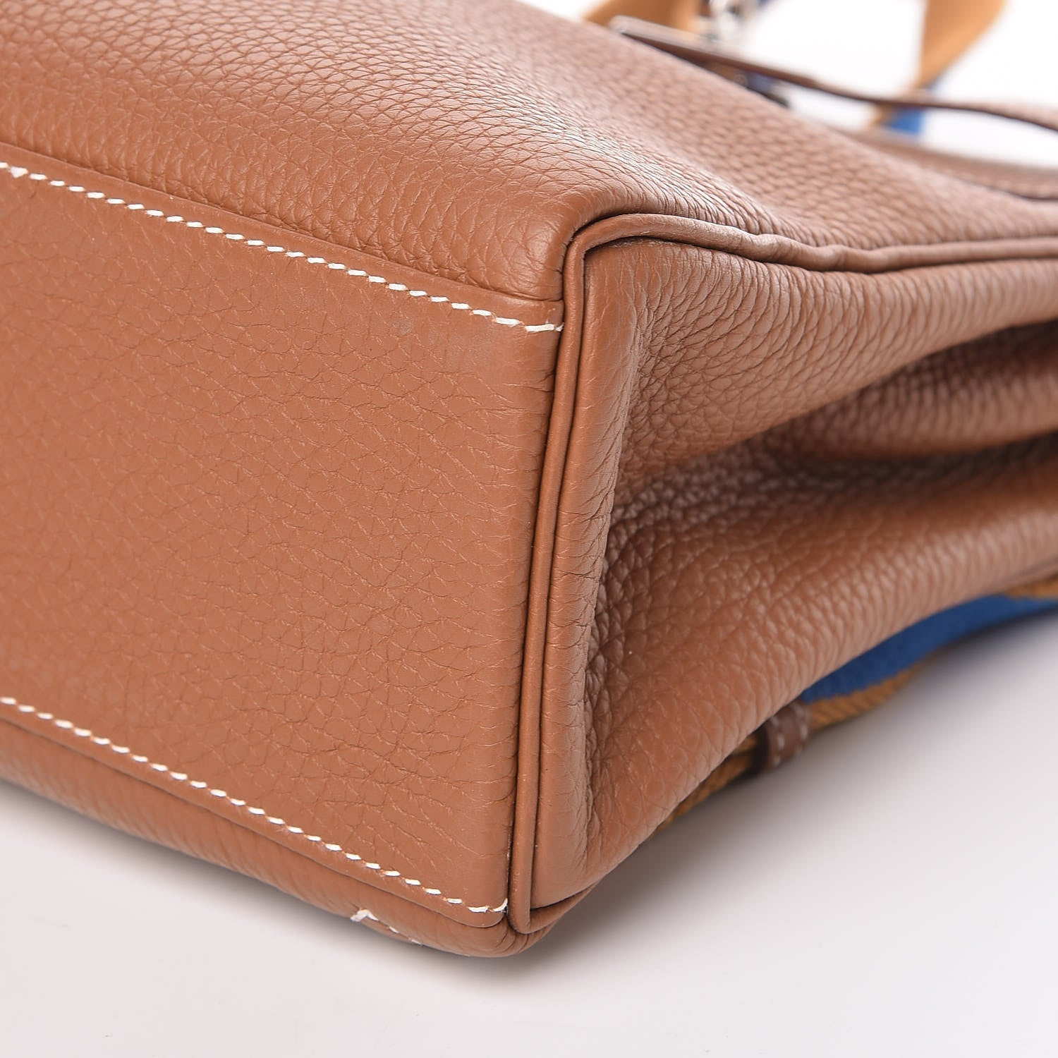 Hermes Taurillon Clemence Kelly Amazone Ado Backpack 22 Gold Bleu Zellige Caramel 9 of 10