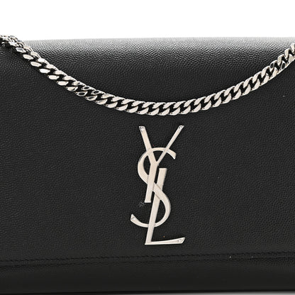 Saint Laurent Grain De Poudre Medium Classic Monogram Kate Satchel Black 9 of 11