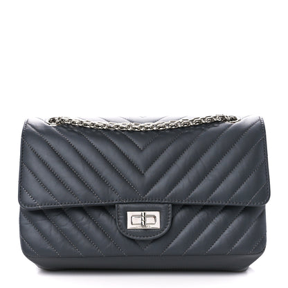 Chanel Aged Calfskin Chevron Quilted 2.55 Reissue 225 Flap Dark Grey 1 of 12