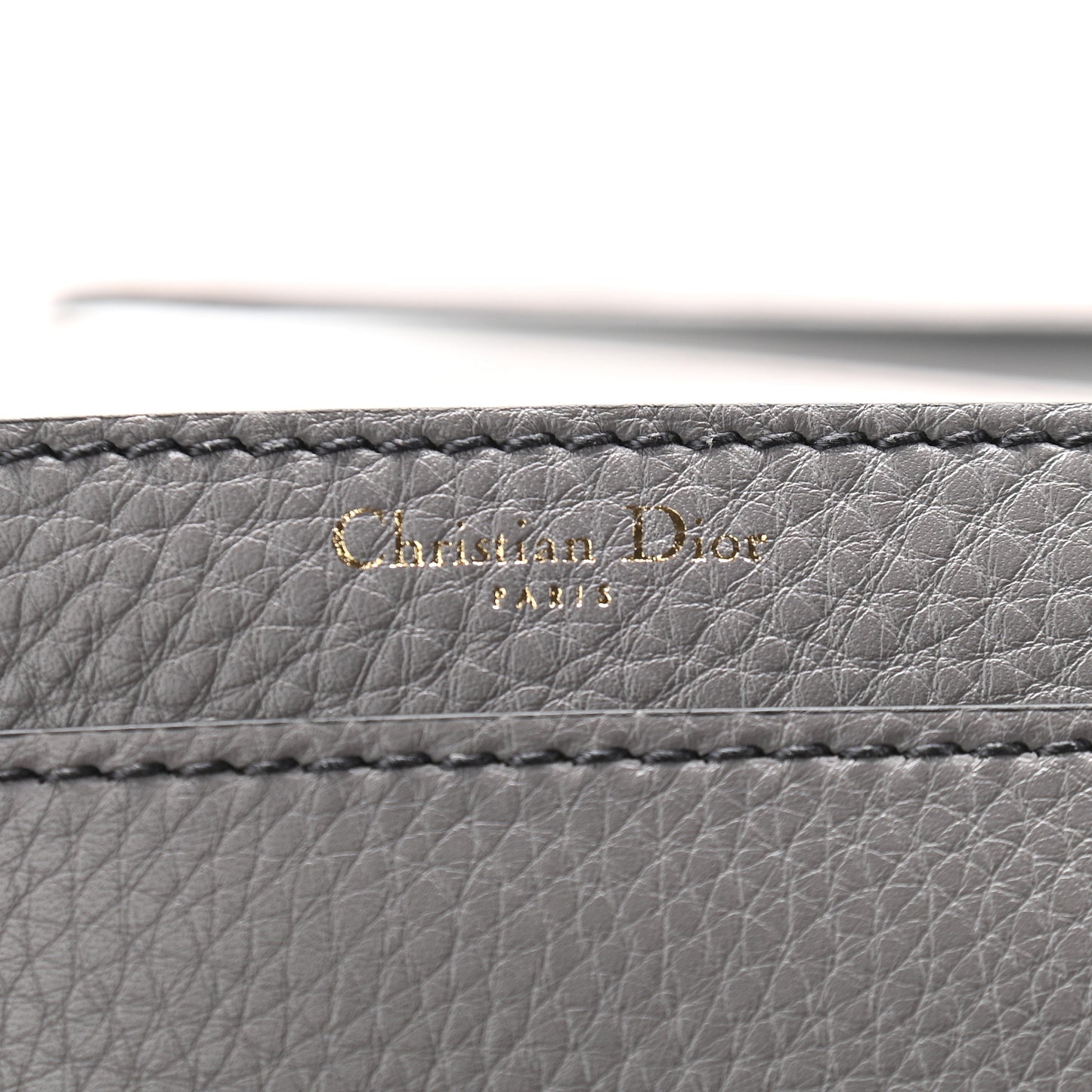 Metallic Grained Calfskin J'Adior Chain Flap Bag Gunmetal