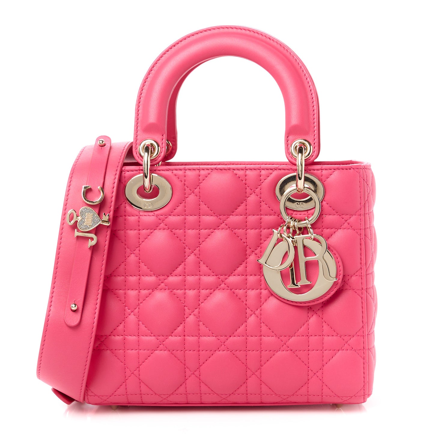 Lambskin Cannage Small My ABCDior Lady Dior Fraise