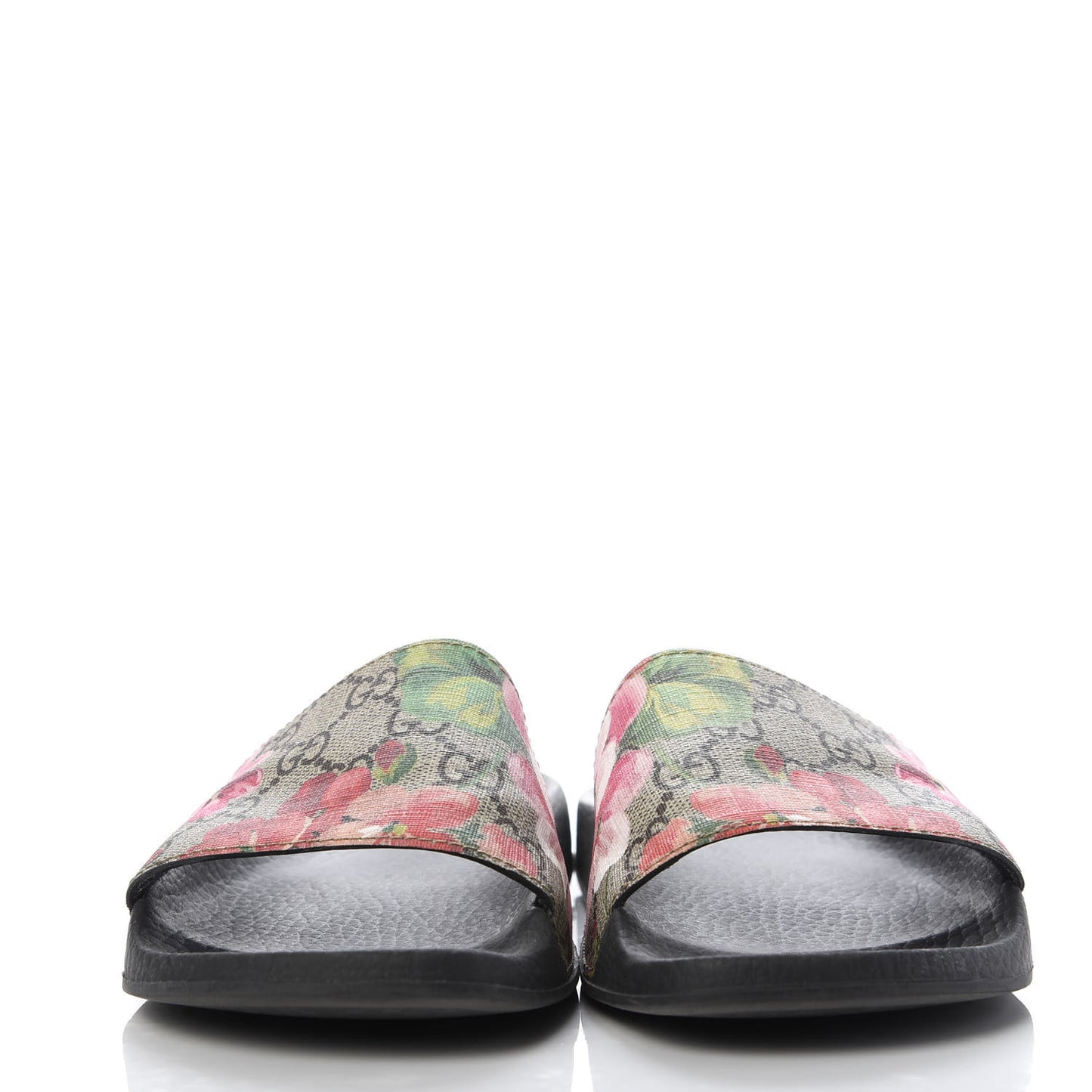 GG Supreme Monogram Blooms Slide Sandals 36 Beige Multicolor