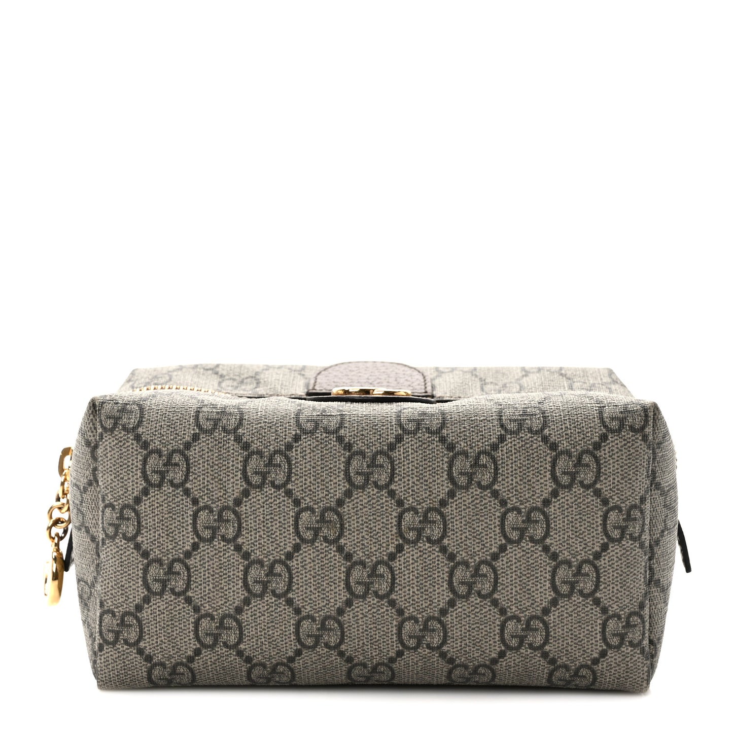 Soft GG Supreme Monogram Calfskin Medium Ophidia Cosmetic Case Beige Ebony New Acero