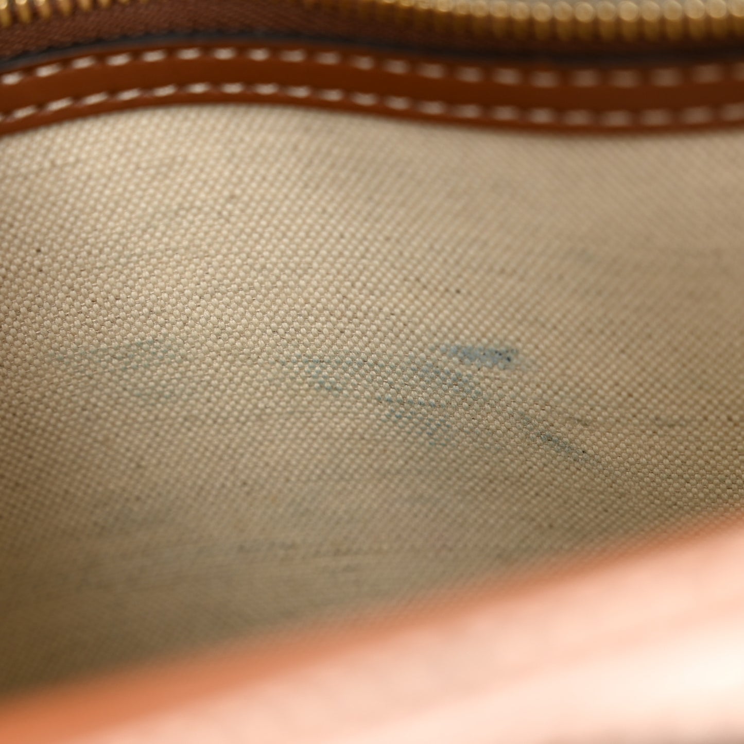 Canvas Smooth Calfskin Two Tone Mini Pocket Bag Natural Malt Brown