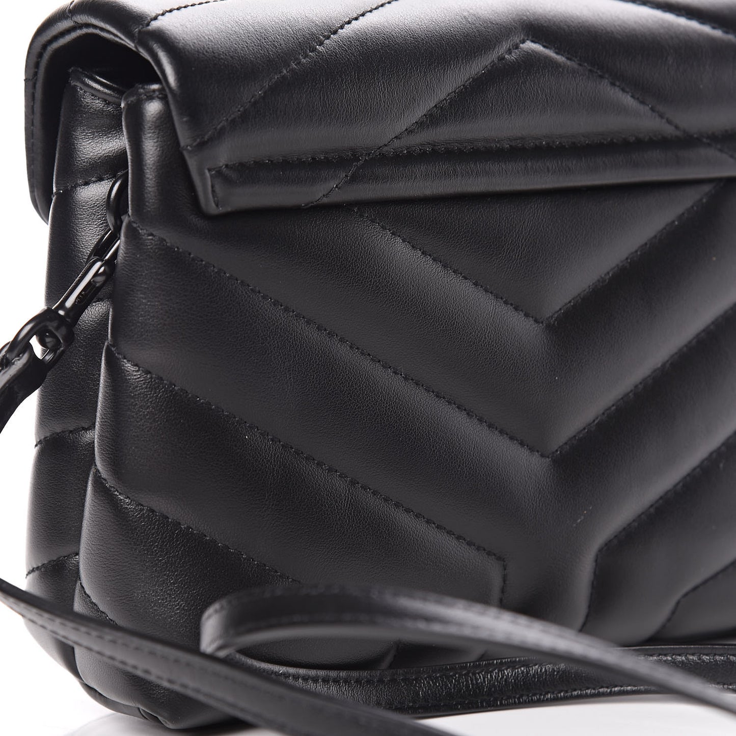 Calfskin Y Quilted Monogram Toy Loulou Crossbody Bag Black