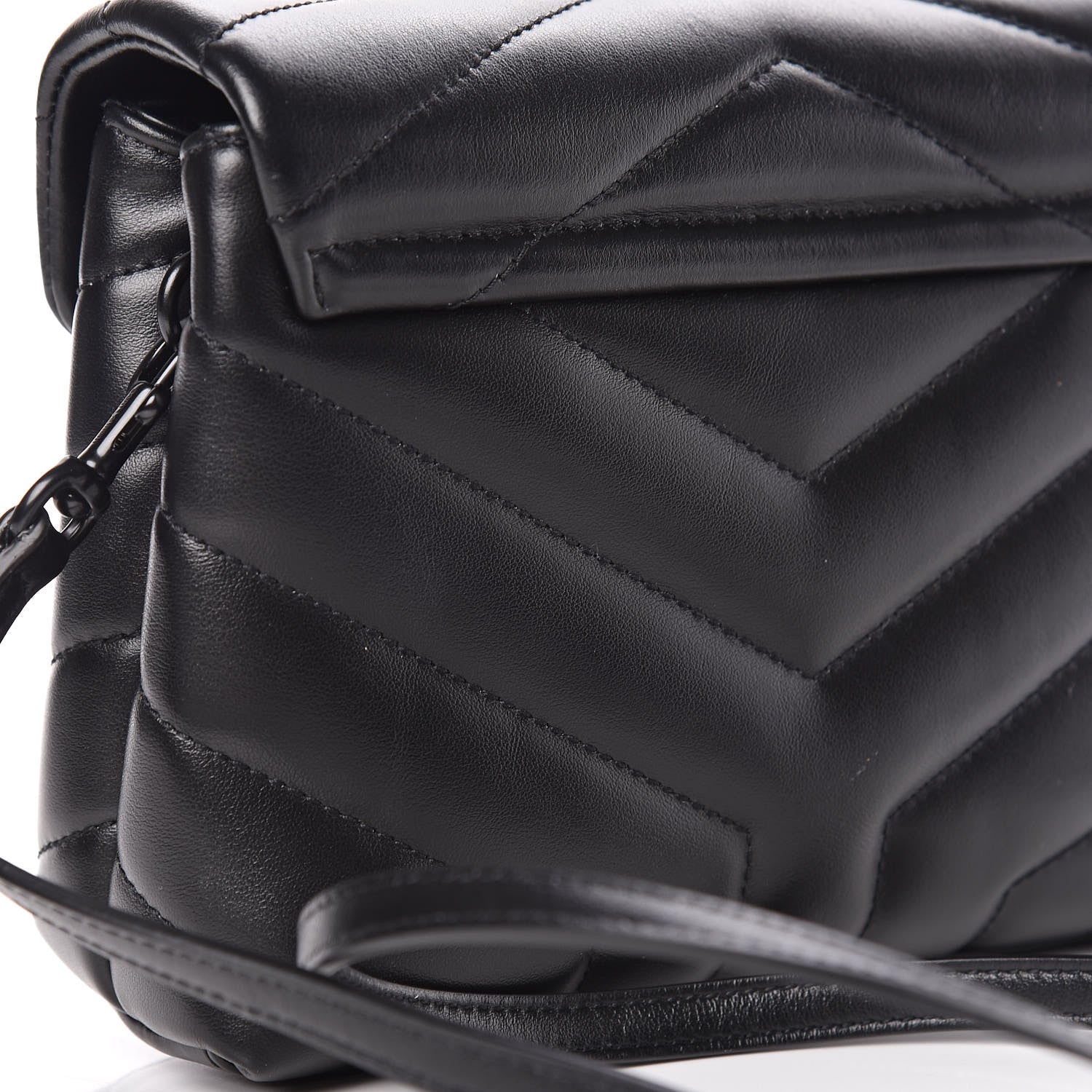 Saint Laurent Calfskin Y Quilted Monogram Toy Loulou Crossbody Bag Black 10 of 10