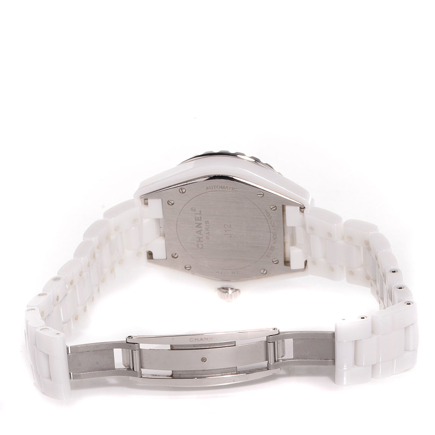 Stainless Steel Ceramic Diamond Pink Sapphire 42mm J12 Automatic Watch White