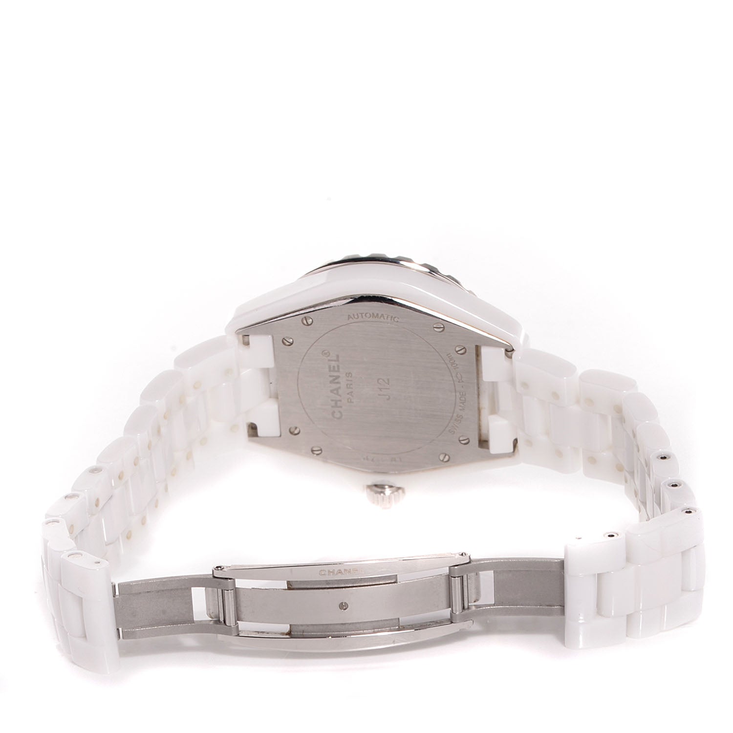 Chanel Stainless Steel Ceramic Diamond Pink Sapphire 42mm J12 Automatic Watch White 3 of 7