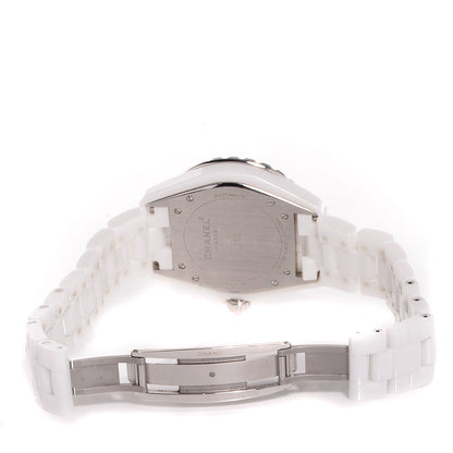 Chanel Stainless Steel Ceramic Diamond Pink Sapphire 42mm J12 Automatic Watch White 3 of 7