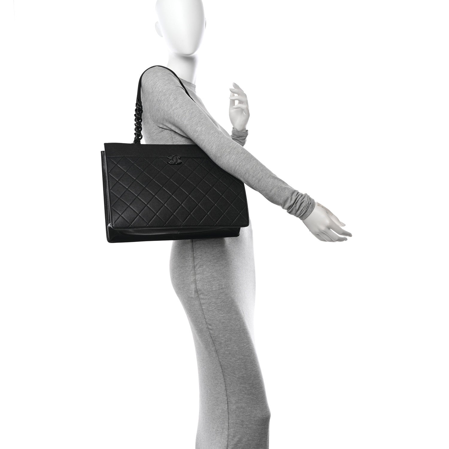 Chanel Caviar Quilted My Everything Large Shopping Tote Black 2 of 10