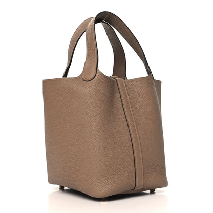 Hermes Taurillon Maurice Picotin Lock 18 PM Beige De Weimar 3 of 13