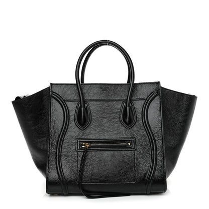 Celine Crinkled Patent Calfskin Medium Phantom Luggage Black 1 of 10