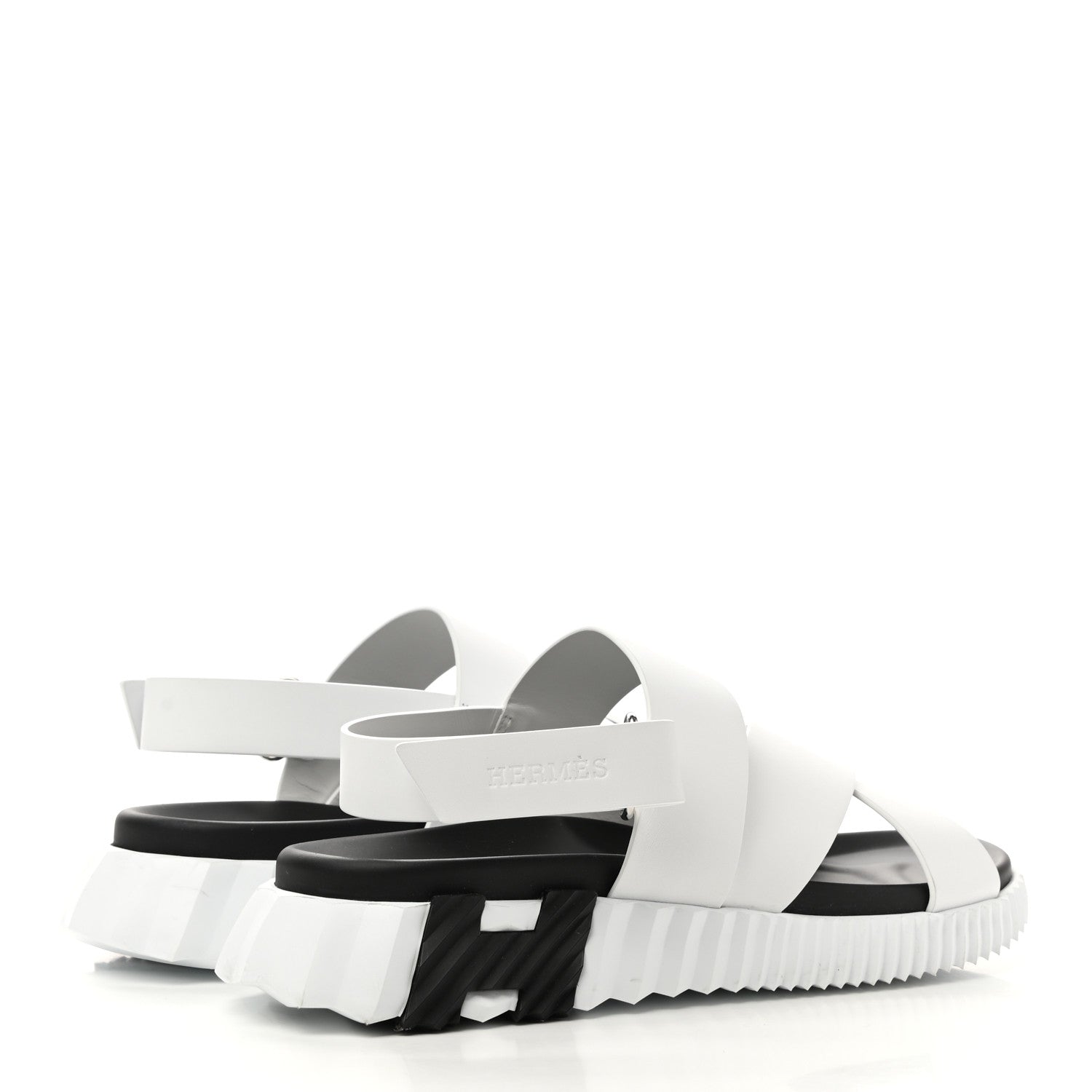 Hermes Calfskin Goatskin Mens Electric Sandals 42 White 4 of 13
