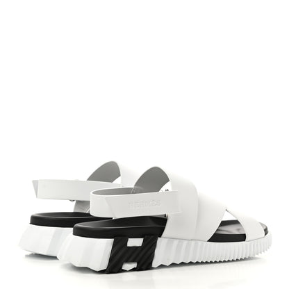 Hermes Calfskin Goatskin Mens Electric Sandals 42 White 4 of 13