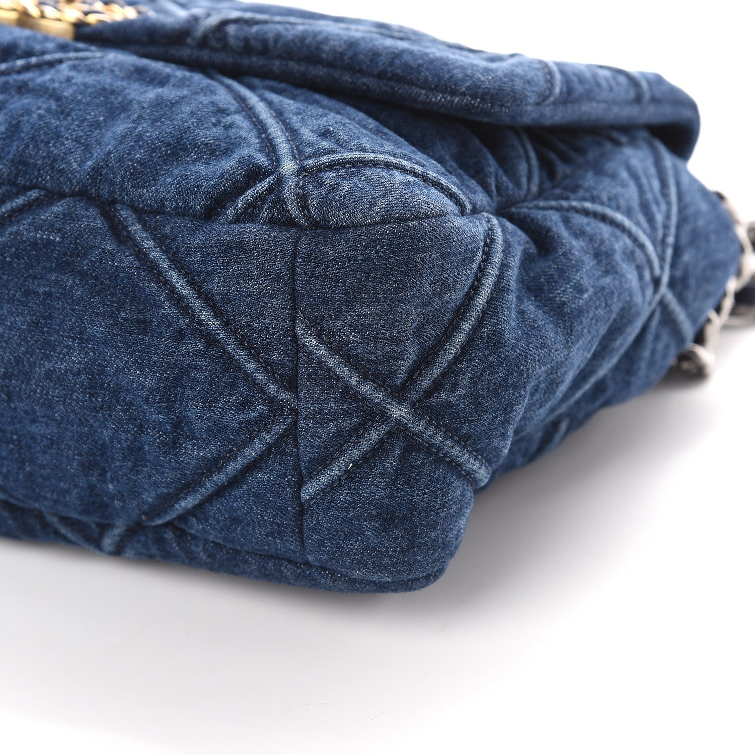 Chanel Denim Quilted Large 19 Flap Blue 9 of 9