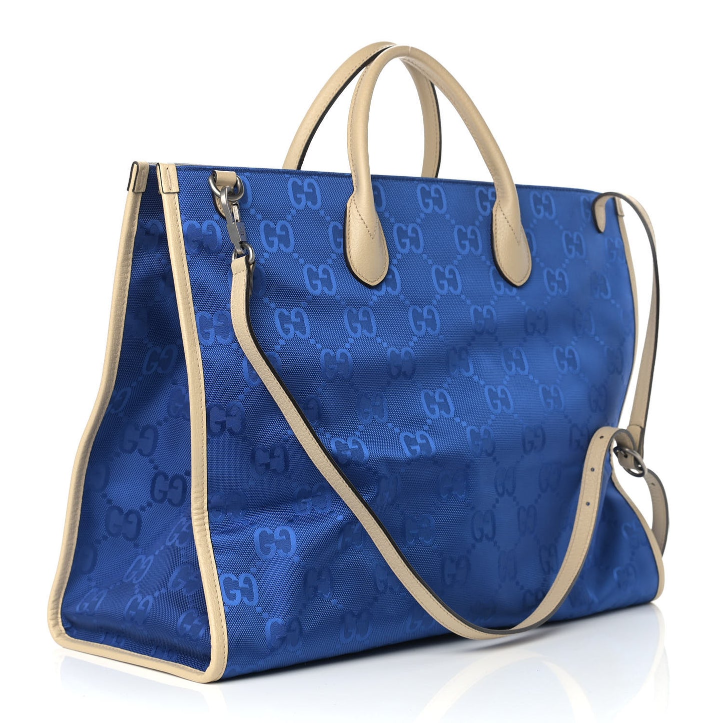 Econyl Nylon Monogram Large Off The Grid Tote Bag Orient Blue New Plaster