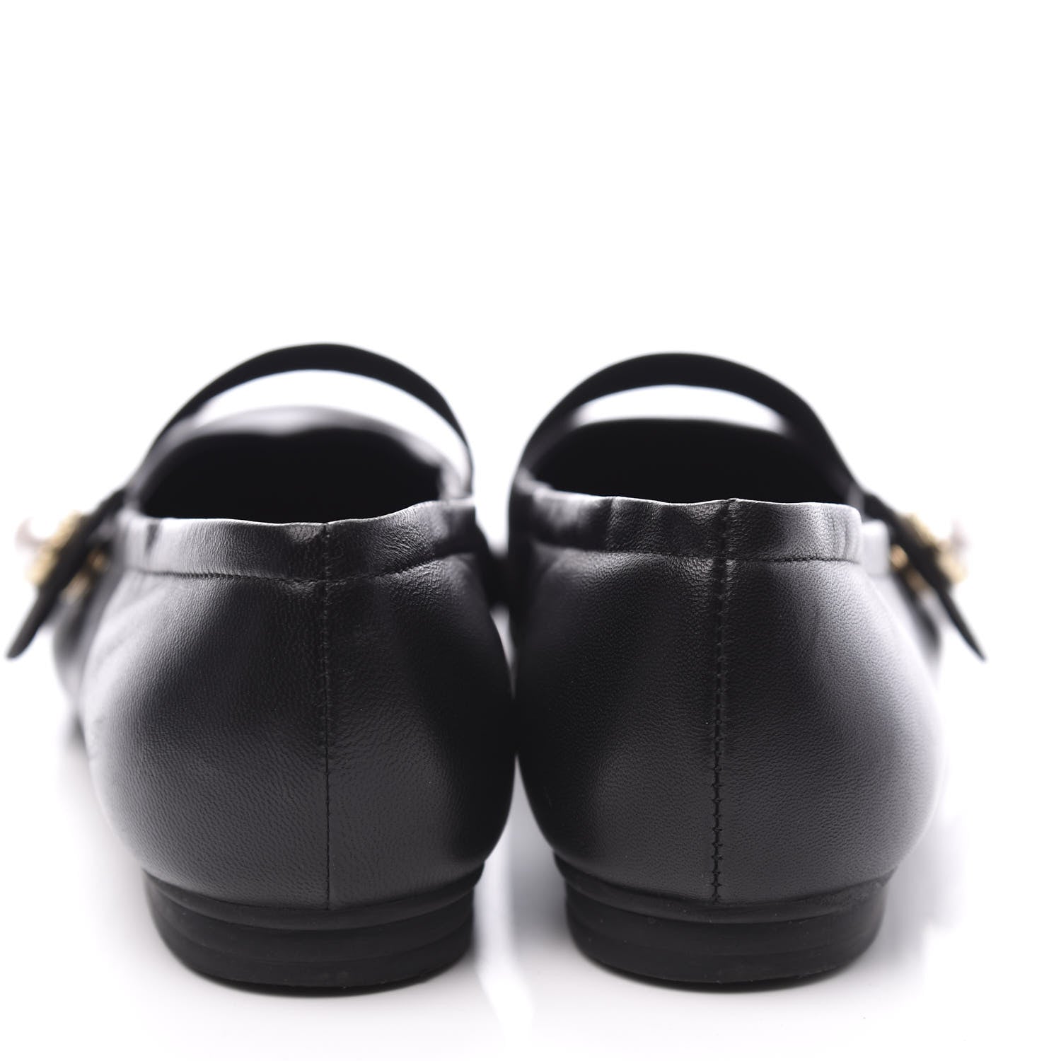 Chanel Lambskin Grosgrain Pearl Cap Toe Ballerina Flats 35 Black 7 of 11